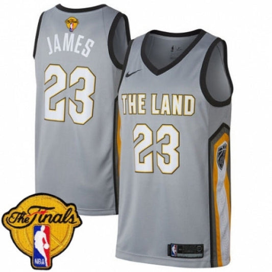 Men's Cleveland Cavaliers LeBron James Swingman 2018 NBA Finals Bound City Edition Jersey Gray